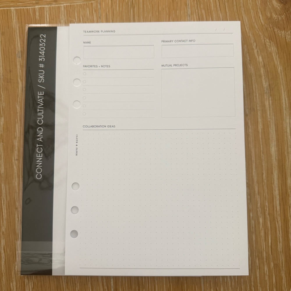Cloth & Paper Connect and Cultivate Planner Inserts A5